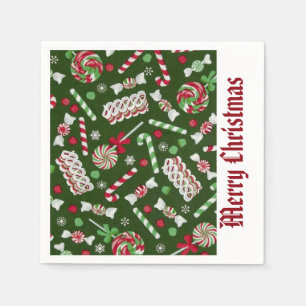 Sweet Christmas Candy Pattern Napkins