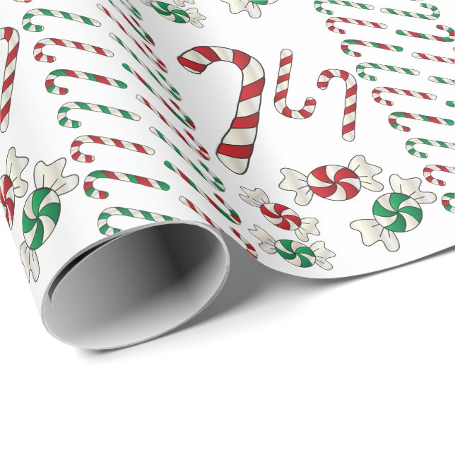 Sweet Christmas Candy Treats Wrapping Paper (Roll Corner)