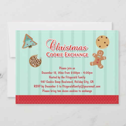 Sweet Christmas Cookie Exchange Party Invitation