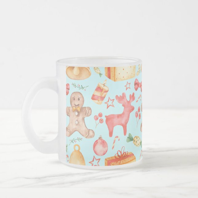 Sweet Christmas Cookies and Candies      Frosted Glass Coffee Mug (Left)
