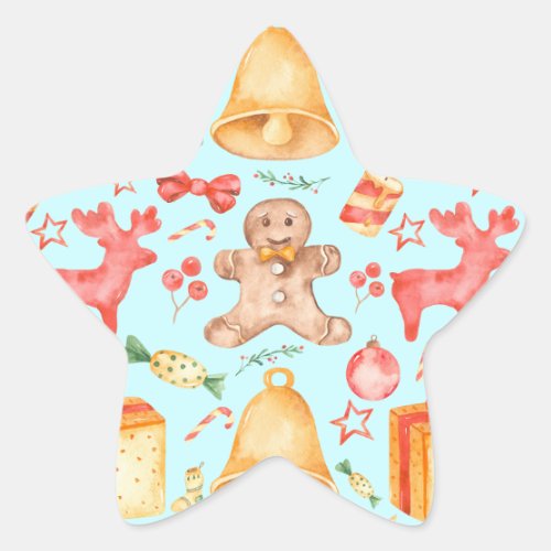 Sweet Christmas Cookies and Candies   Star Sticker