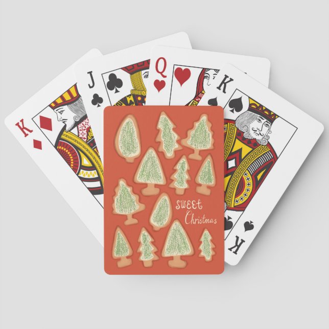 Sweet Christmas Cookies Illustrated Poker Cards (Back)