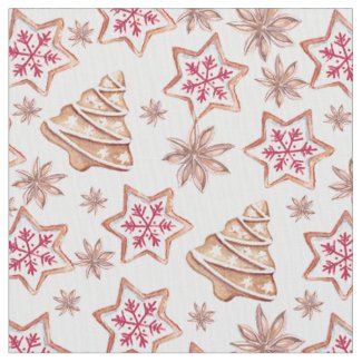 Sweet Christmas Cookies Pattern Fabric