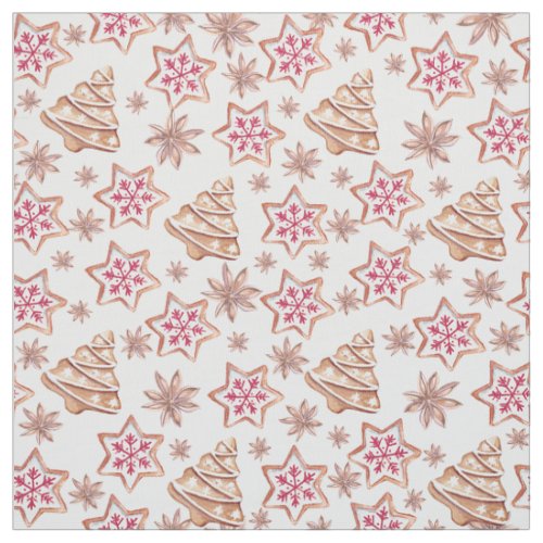 Sweet Christmas Cookies Pattern Fabric