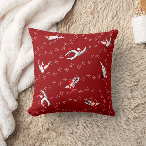 Sweet Christmas Doves Throw Pillow