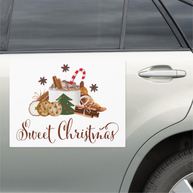 Sweet Christmas Frappuccino Cookie Cinnamon Art Car Magnet (In Situ)