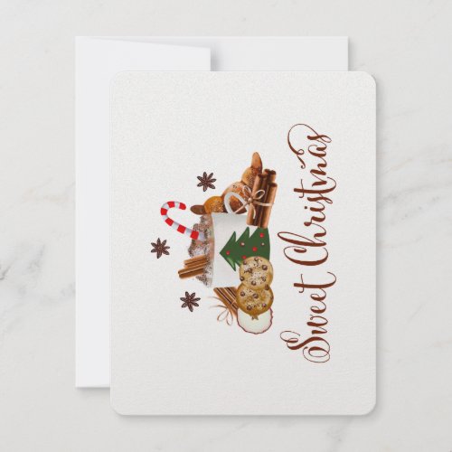 Sweet Christmas Frappuccino Cookie Cinnamon Art Holiday Card