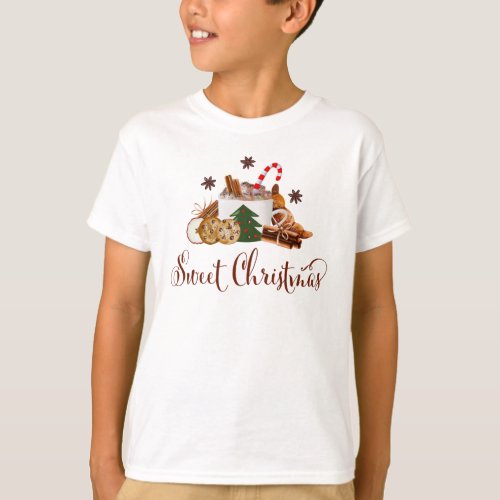 Sweet Christmas Frappuccino Cookie Cinnamon Art T_Shirt