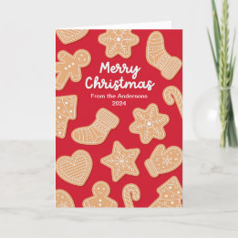 Sweet Christmas Gingerbread Cookies Holiday Card