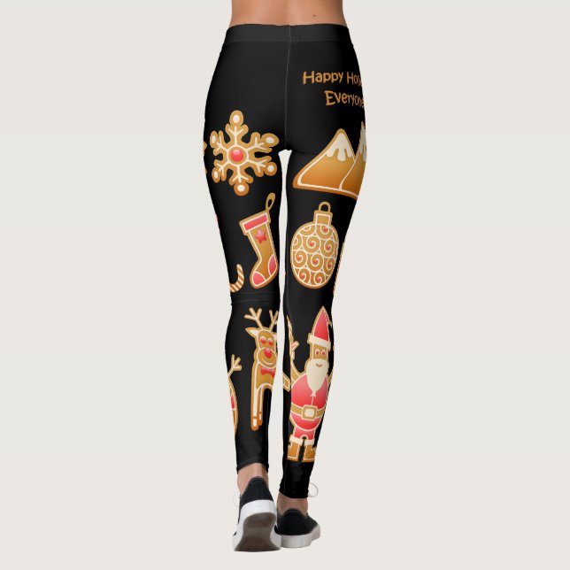Sweet Christmas Gingerbread Design Leggings (Back)