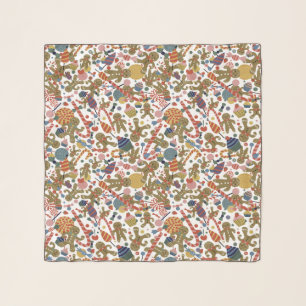 Sweet Christmas Gingerbread Man Candy Cane Delight Scarf