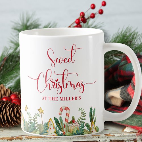 Sweet Christmas Greenery and Cookies Holiday Coffee Mug