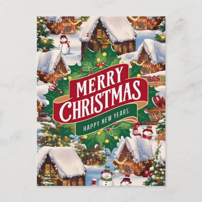 Sweet Christmas Greeting Postcard (Front)