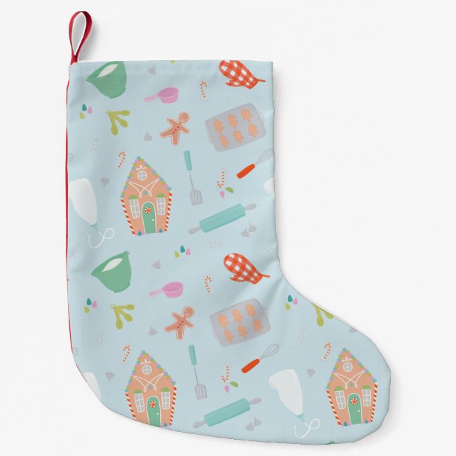 Sweet Christmas holiday baking treats Small Christmas Stocking (Front)