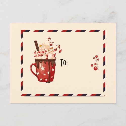 Sweet Christmas Hot Chocolate Postcard