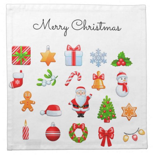 Sweet Christmas Icons Design Cloth Napkin
