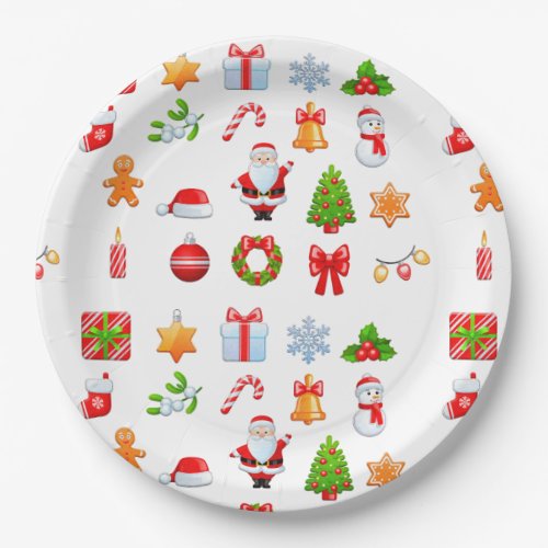 Sweet Christmas Icons Design Paper Plates