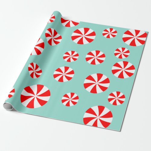 Sweet Christmas  Peppermint Candy Holiday Wrapping Paper