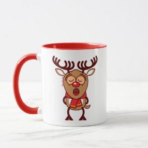 Sweet Christmas reindeer singing Mug