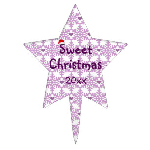 Sweet Christmas Snowflake Pattern Cake Topper