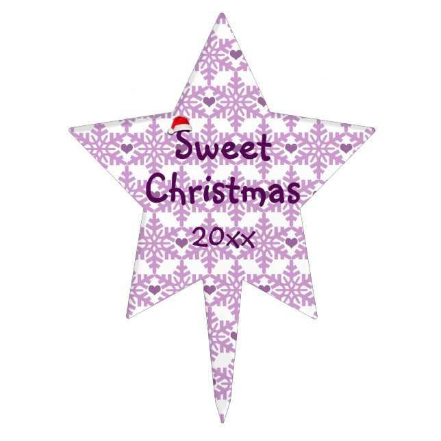 Sweet Christmas Snowflake Pattern Cake Topper (Front)