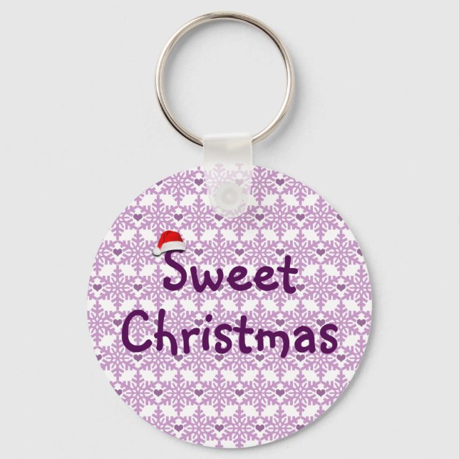 Sweet Christmas Snowflake Pattern Keychain (Front)