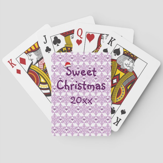 Sweet Christmas Snowflake Pattern Poker Cards (Back)