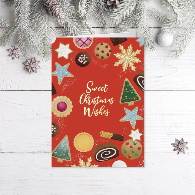 Sweet Christmas Wishes Baking Foil Holiday Card (Creator Uploaded)