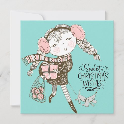 Sweet Christmas Wishes Flat Card