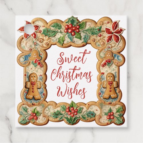 Sweet Christmas Wishes Gingerbread Favor Tags