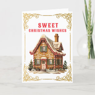 Sweet Christmas Wishes Gingerbread House Card