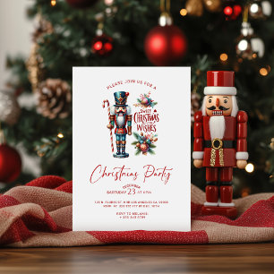 Sweet Christmas Wishes Nutcracker Party Invite