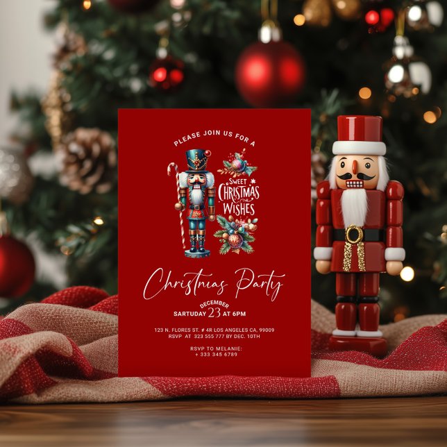 Sweet Christmas Wishes Nutcracker Party Invite (Creator Uploaded)