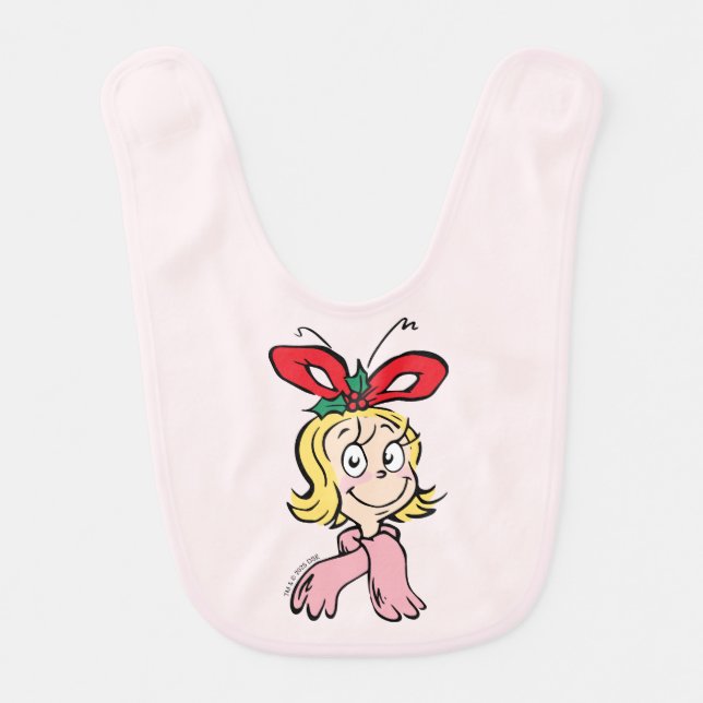 Sweet Cindy Lou Who Portrait Baby Bib (Front)