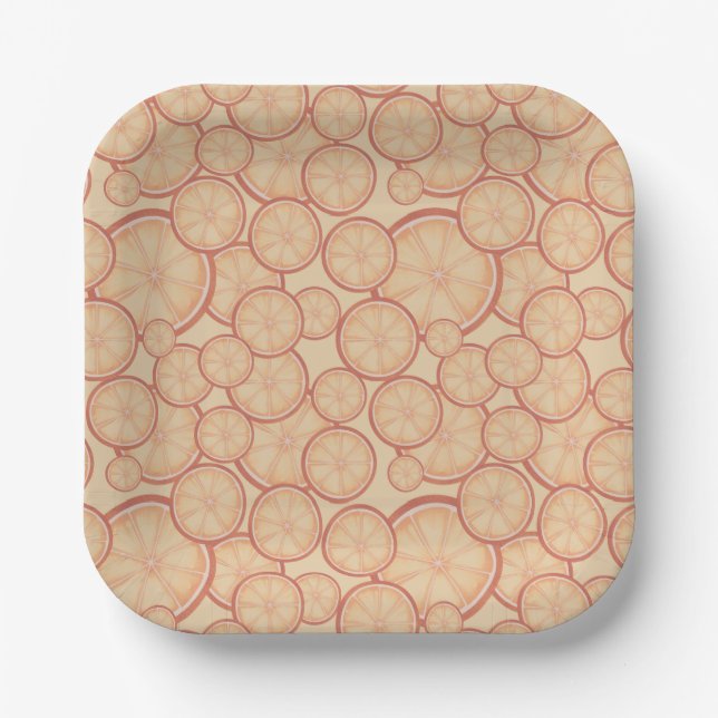 Sweet Citrus Bliss: A Fresh New Beginning Paper Plates (Front)