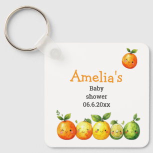 Sweet Citrus Cutie Baby Shower Keychain