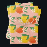 Sweet Citrus Wrapping Paper Flat Sheet Set of 3<br><div class="desc">The Sweet Citrus Wrapping Paper Flat Sheet Set of 3 is the perfect addition to your summer gifts. This collection features a modern design with painted oranges,  lemons and citrus flowers. Share this wrapping paper with a bridal shower,  birthday or everyday summer celebration gift.</div>