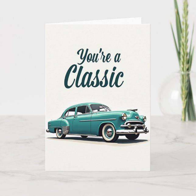 Sweet Classic Car Fathers Day Card (Front)