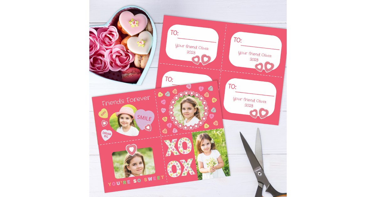 Sweet Classroom Valentine’s Day Custom Photo Cards | Zazzle