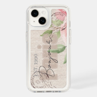 Sweet classy stylish Grunge botanical Bonjour Speck iPhone 14 Case