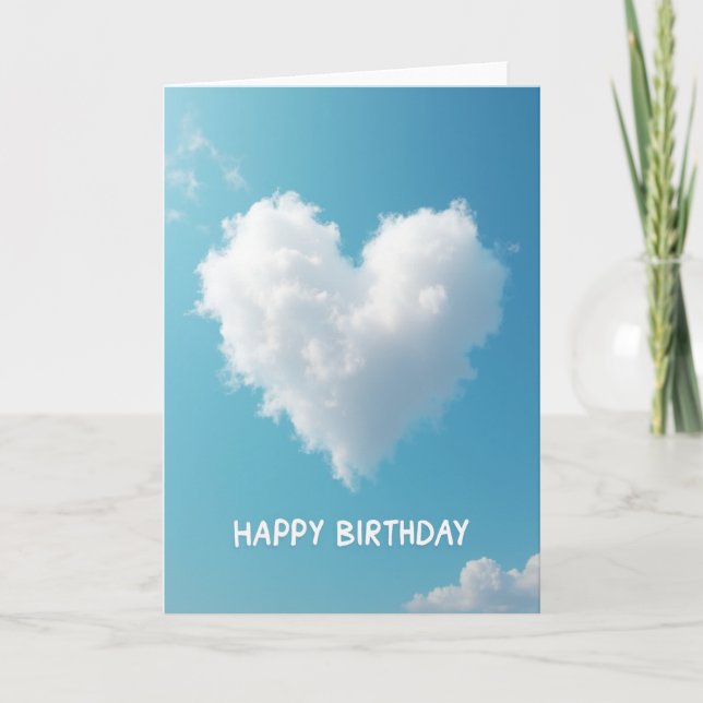 Sweet Cloud Heart Birthday Card (Front)