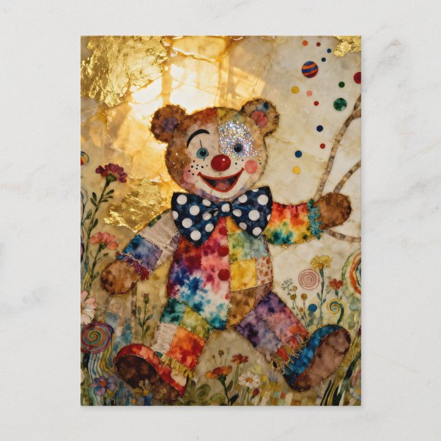 Sweet Clown Bear Postcard (Front)