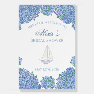 Sweet Coastal Blue Bridal Shower Welcome Sign