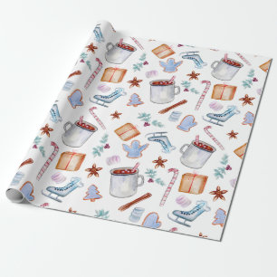 Sweet Cocoa, Holiday Spice, Candycanes, Cookies Wrapping Paper