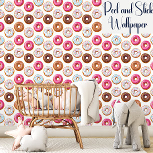 Sweet Coloful Sprinkled Donuts Pattern Wallpaper