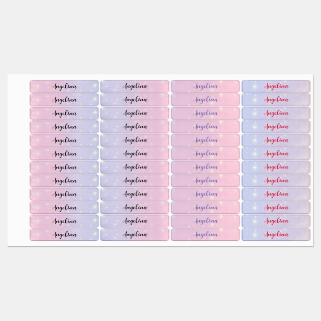 Sweet Color Personalized Kids' Labels (Sheet)