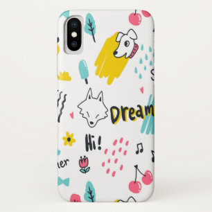 Sweet colored hand drawn iPhone x case