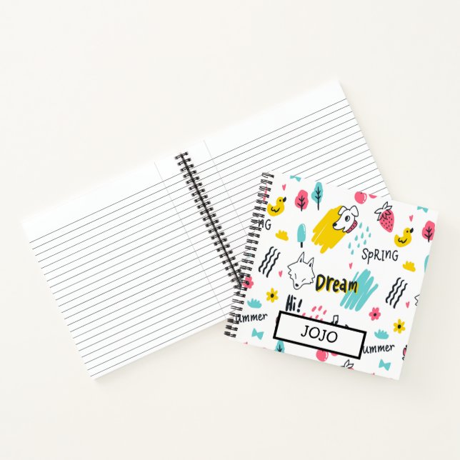 Sweet colored hand drawn notebook (Inside)