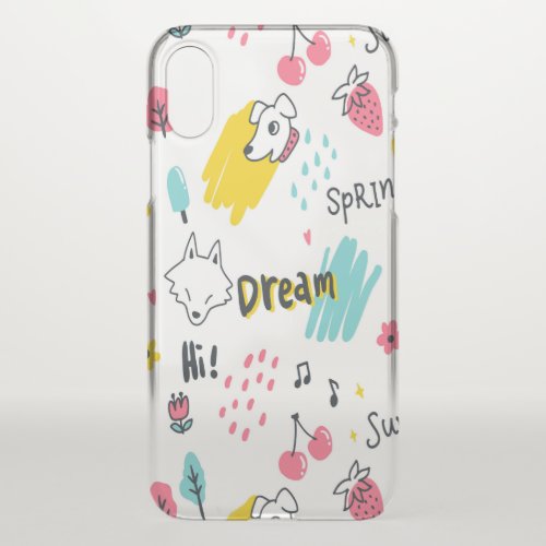 Sweet colored hand drawn iPhone XS case