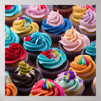 Sweet Colorful Cupcakes version 2 Poster